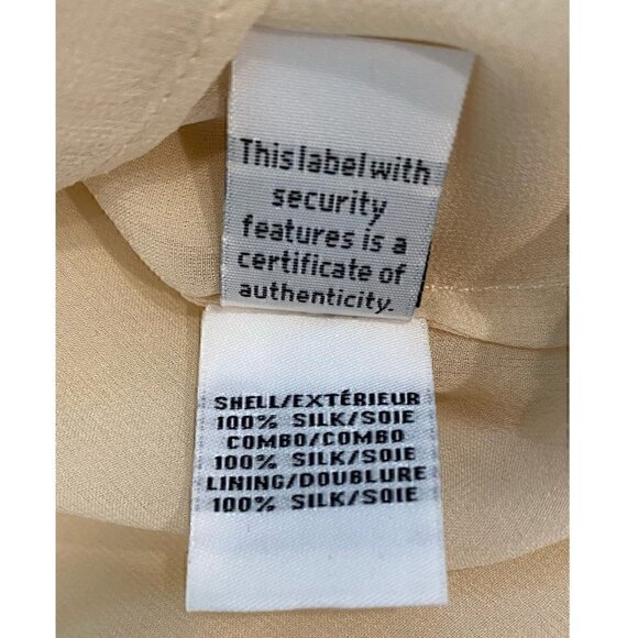 Diane Von Furstenberg Long Sleeve Silk Cream Blouse Size 10 - Picture 7 of 9